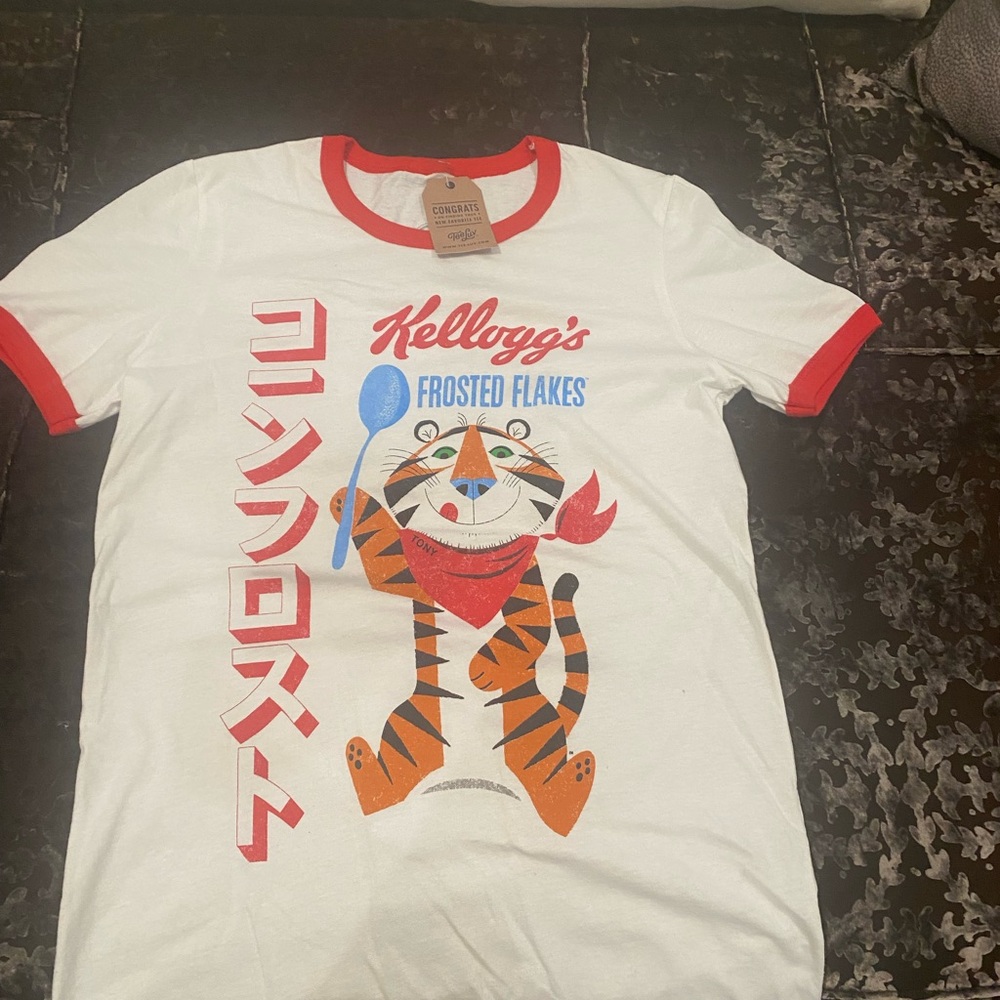 White and Red Ringer Tee